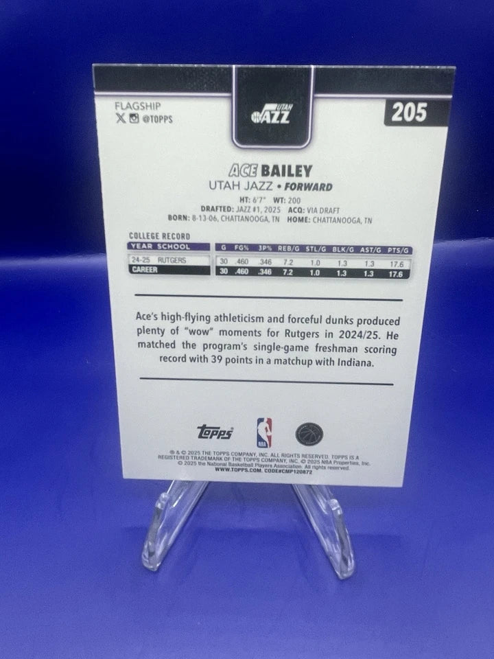 Ace Bailey Topps Basketball RC #205