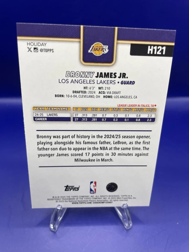 Bronny James 2025 Topps Christmas Edition