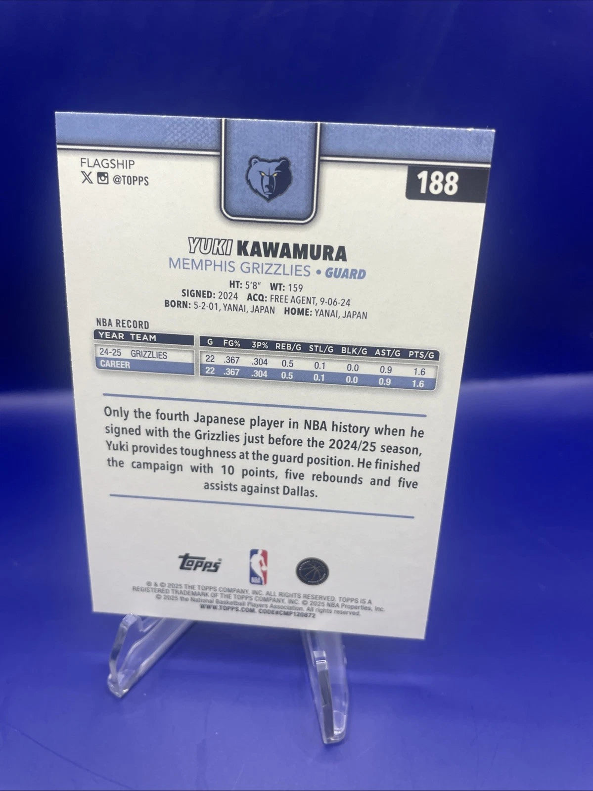 Yuki Kawamura Topps 2025 Basketball SP #188