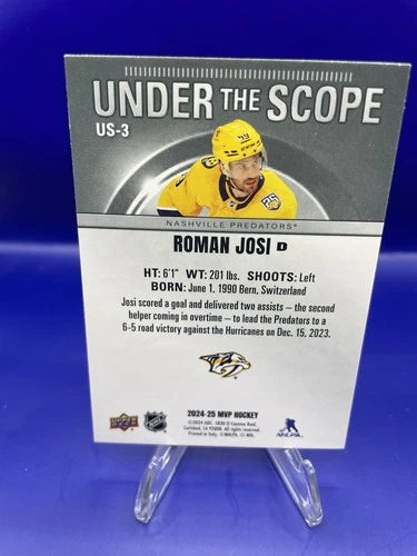 Roman Josi 2024 Upper Deck MVP Hockey Under The Scope
