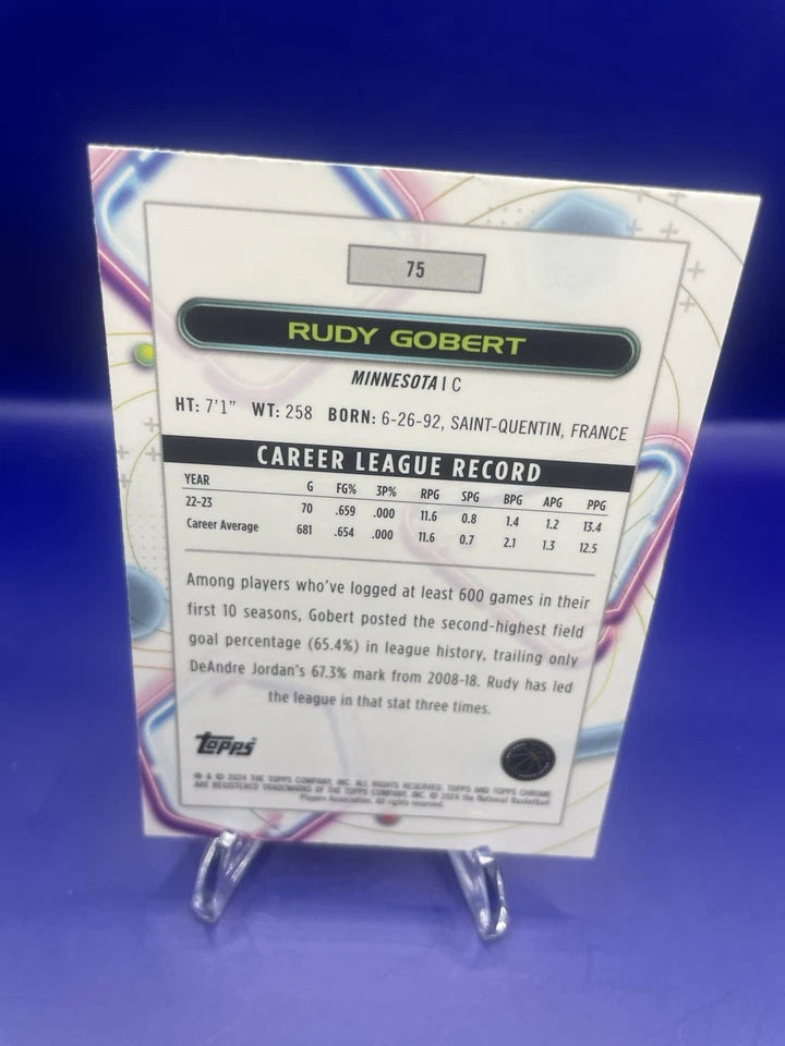 Rudy Gobert 2024 Topps Chrome Cosmic Basketball /149