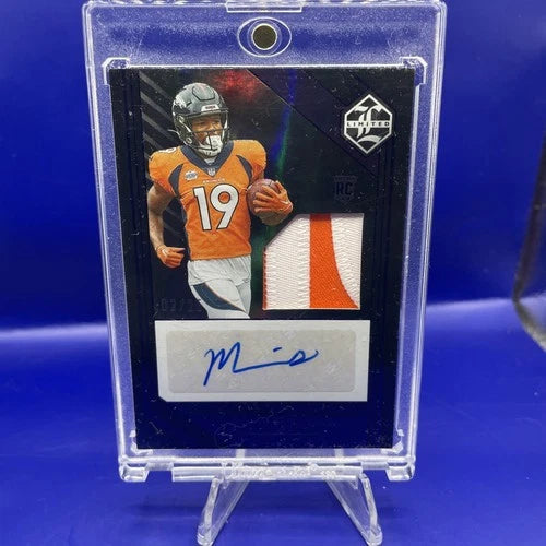 Marvin Mims Panini Limited /25 Rookie Auto Patch 124