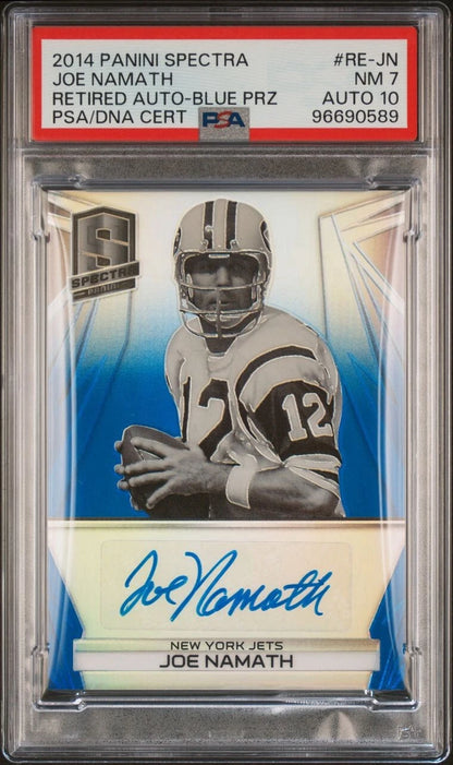 Joe Namath 2014 Panini Spectra Retired Auto-Blue PRZ
