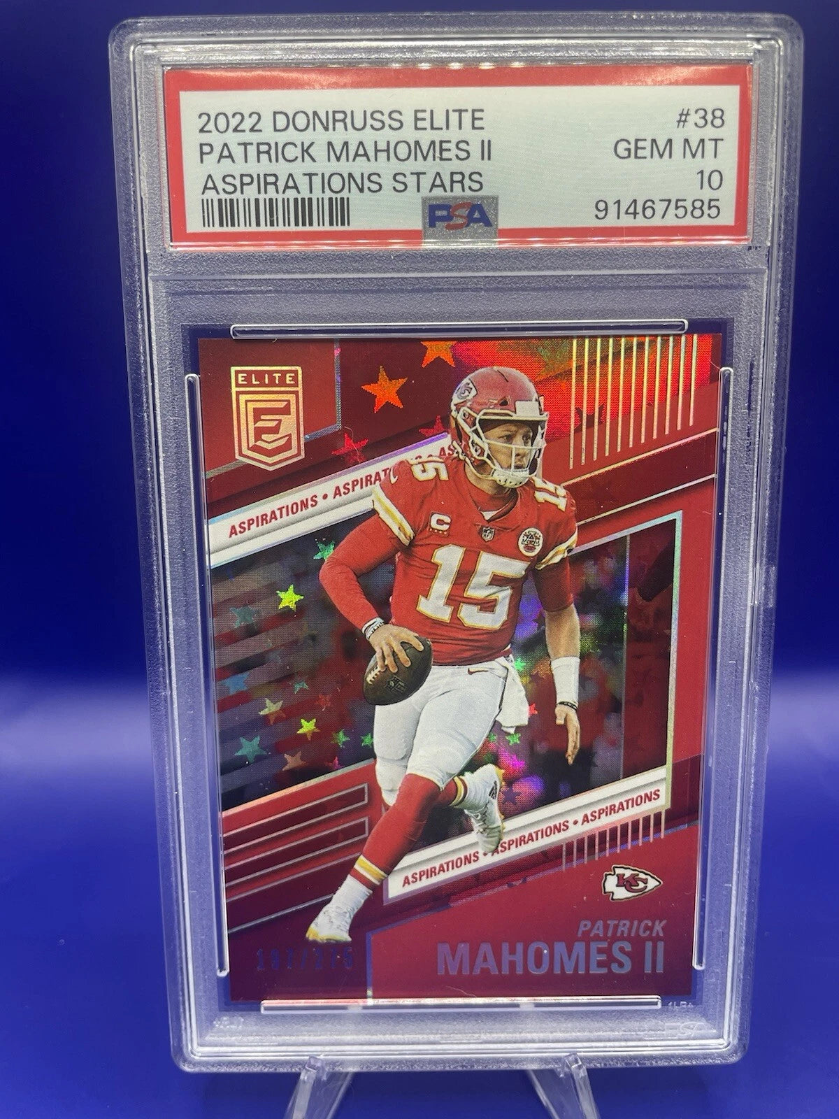 Patrick Mahomes II 2022 Donruss Elite Aspirations Stars /275 Red on Red