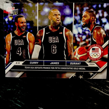 2024 Topps Now Curry James Durant Gold Medal Card #26