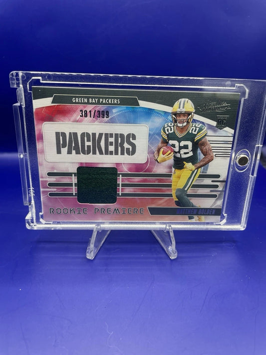 Mathew Golden 2025 Panini Absolute Rookie Premier Rookie Patch. /399