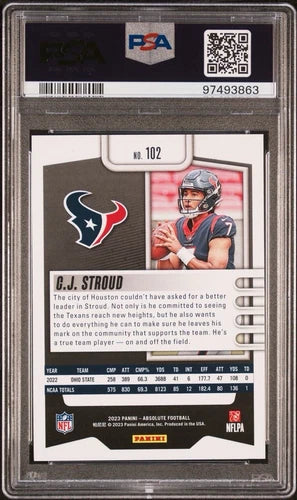 CJ Stroud RC 2023 BLACK Panini Absolute - #102