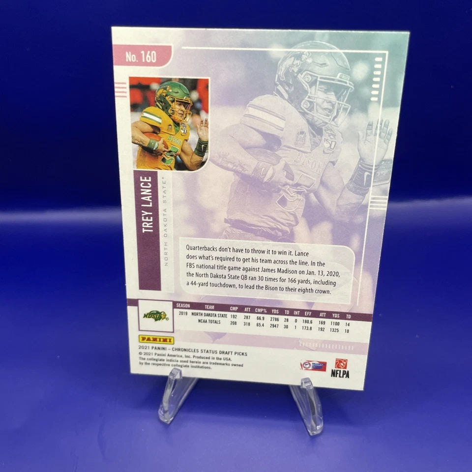 Trey Lance 2021 Panini Chronicles Draft Picks Status #160 Rookie RC