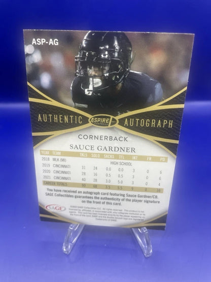 Sauce Gardner 2022 Sage Authentic Autograph Rookie Card Auto
