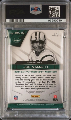 Joe Namath 2014 Panini Spectra Retired Auto-Blue PRZ