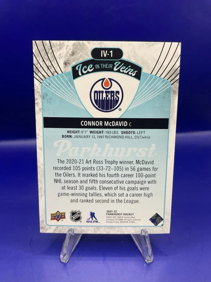 Connor McDavid 2021 Upper Deck Parkhurst Hockey Ice In The Veins