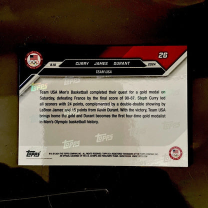 2024 Topps Now Curry James Durant Gold Medal Card #26