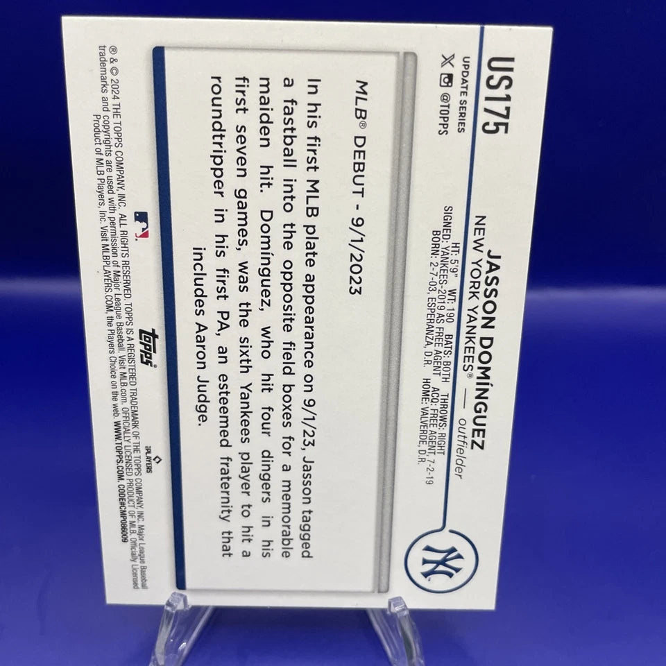 2024 Topps Update Series - Rookie Debut Jasson Dominguez #US175 (RC)