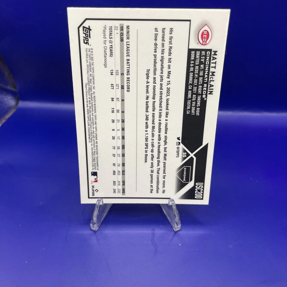 2023 Topps Chrome Update Series - Matt McLain #USC200 Pink Refractor (RC)