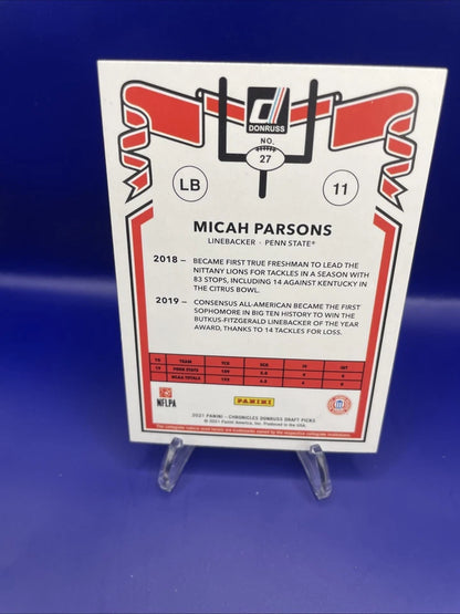 Micah Parsons 2021 Panini Chronicles Draft Picks - Donruss Retro #27 (RC)