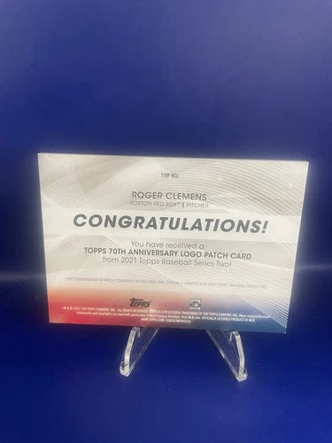 Roger Clemens Topps Commemorative Anniversary Patch T70P-RCL