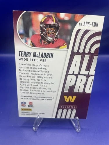 Terry McLaurin 2025 Panini Absolute All Pro Souvenirs Patch