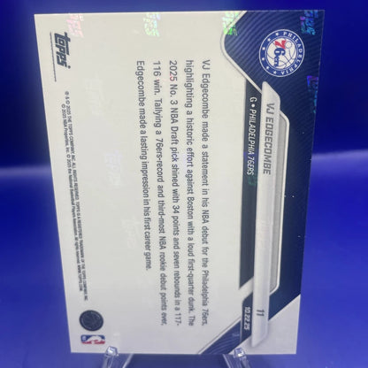 VJ Edgecombe 2025 Topps Rookie Card History Making Day🔥🔥🔥🔥