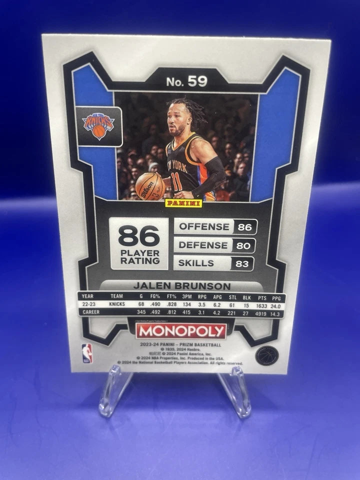 Jalen Brunson 2023 Panini Prizm Monopoly
