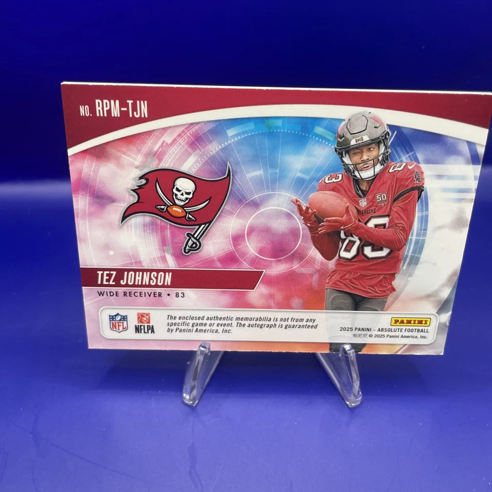 Tez Johnson 2025 Panini Absolute Rookie Patch Auto. /299