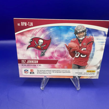 Tez Johnson 2025 Panini Absolute Rookie Patch Auto. /299