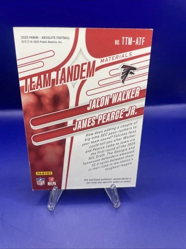 Jalen Walker And James Pearce Jr. 2025 Panini Absolute Team Tandem Patch. /115