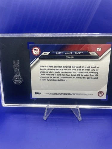 Curry, James, Durant Topps Now SP Olympic Games USA Defeats France