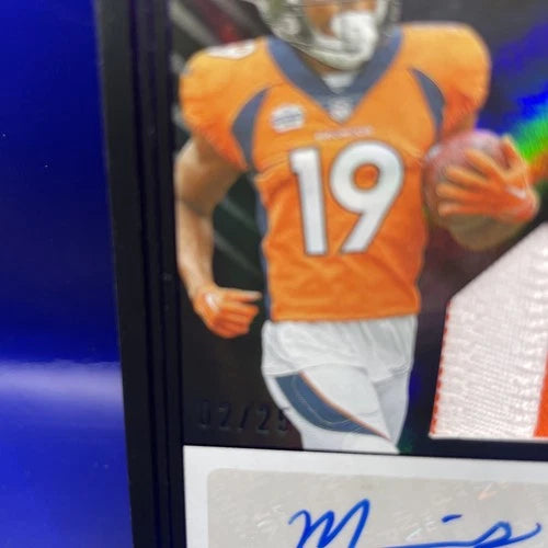 Marvin Mims Panini Limited /25 Rookie Auto Patch 124