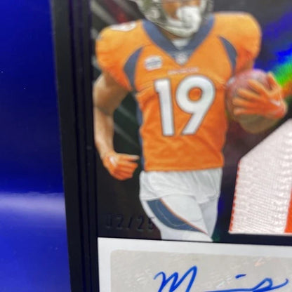 Marvin Mims Panini Limited /25 Rookie Auto Patch 124