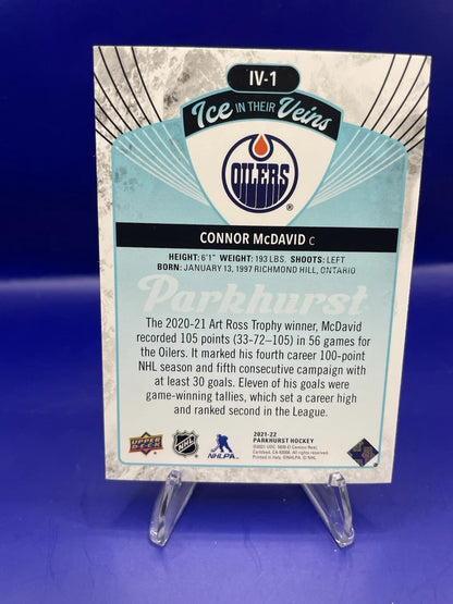 Connor McDavid 2021 Upper Deck Parkhurst Hockey Ice In The Veins