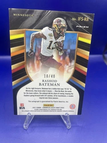 Rashod Bateman 2021 Panini Select In Flight Rookie Auto /40