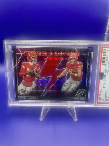 Patrick Mahomes ll / Kelce #12 Thunder And Lighting RED 2023 Panini Zenith
