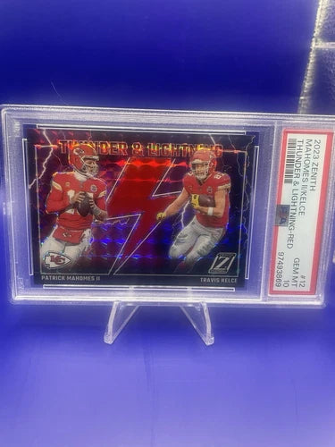 Patrick Mahomes ll / Kelce #12 Thunder And Lighting RED 2023 Panini Zenith